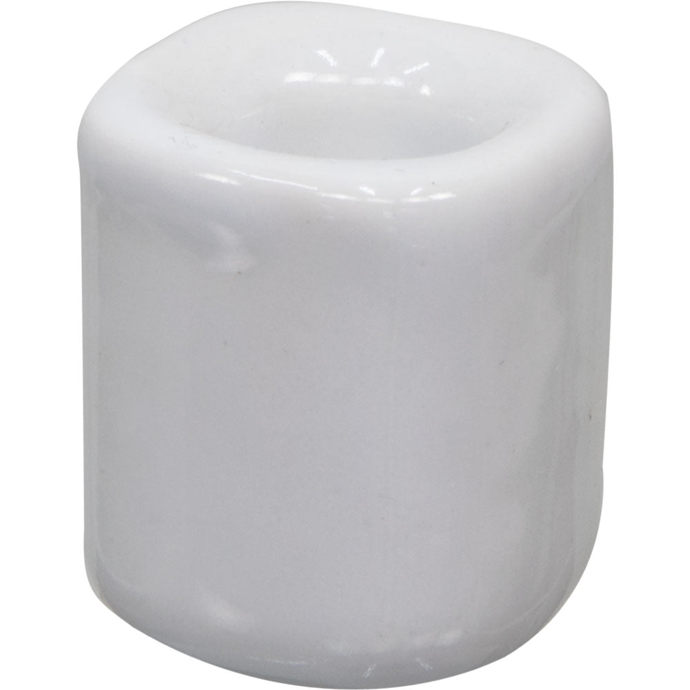 glossy white porcelain candle holder
