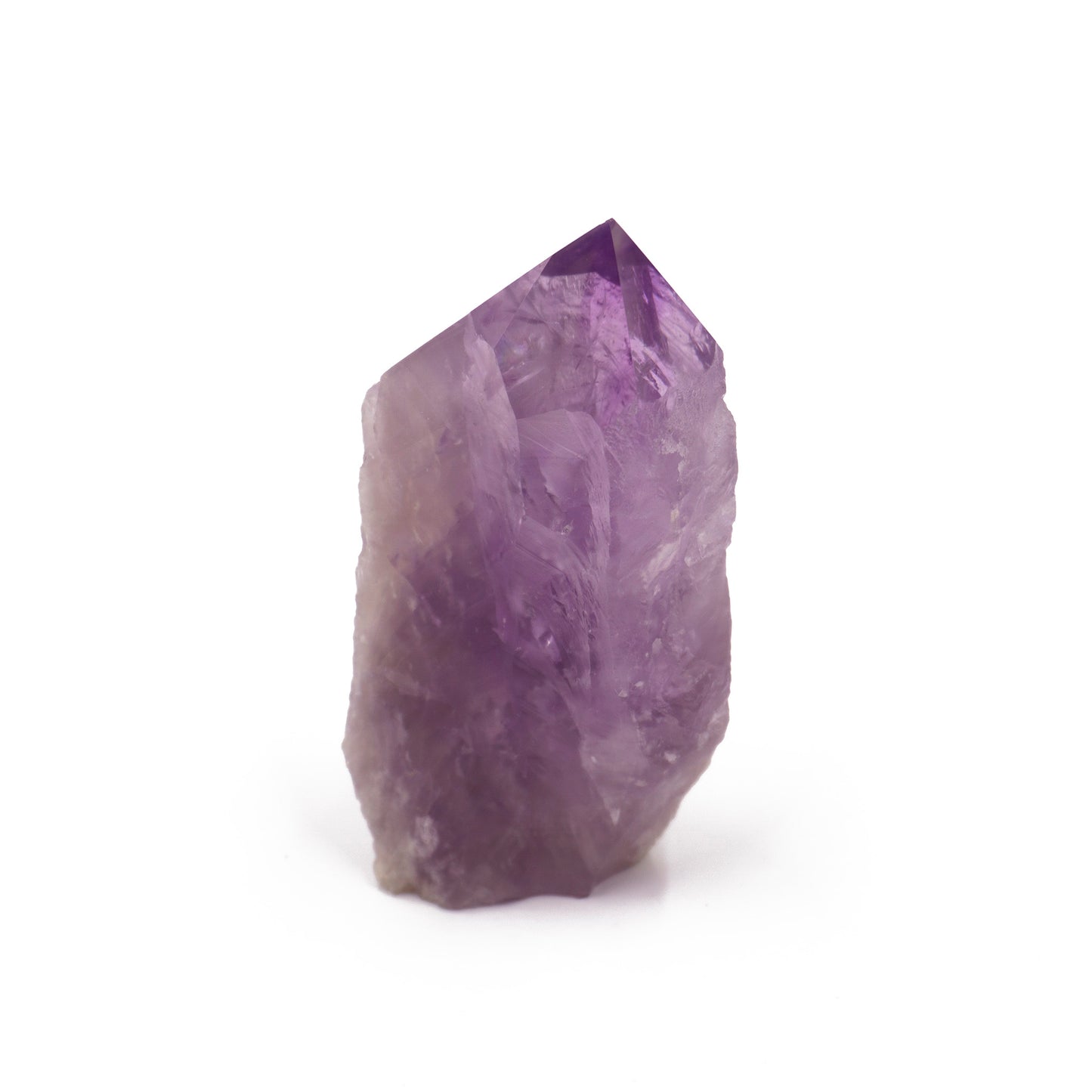 polished chunk of cut amethyst