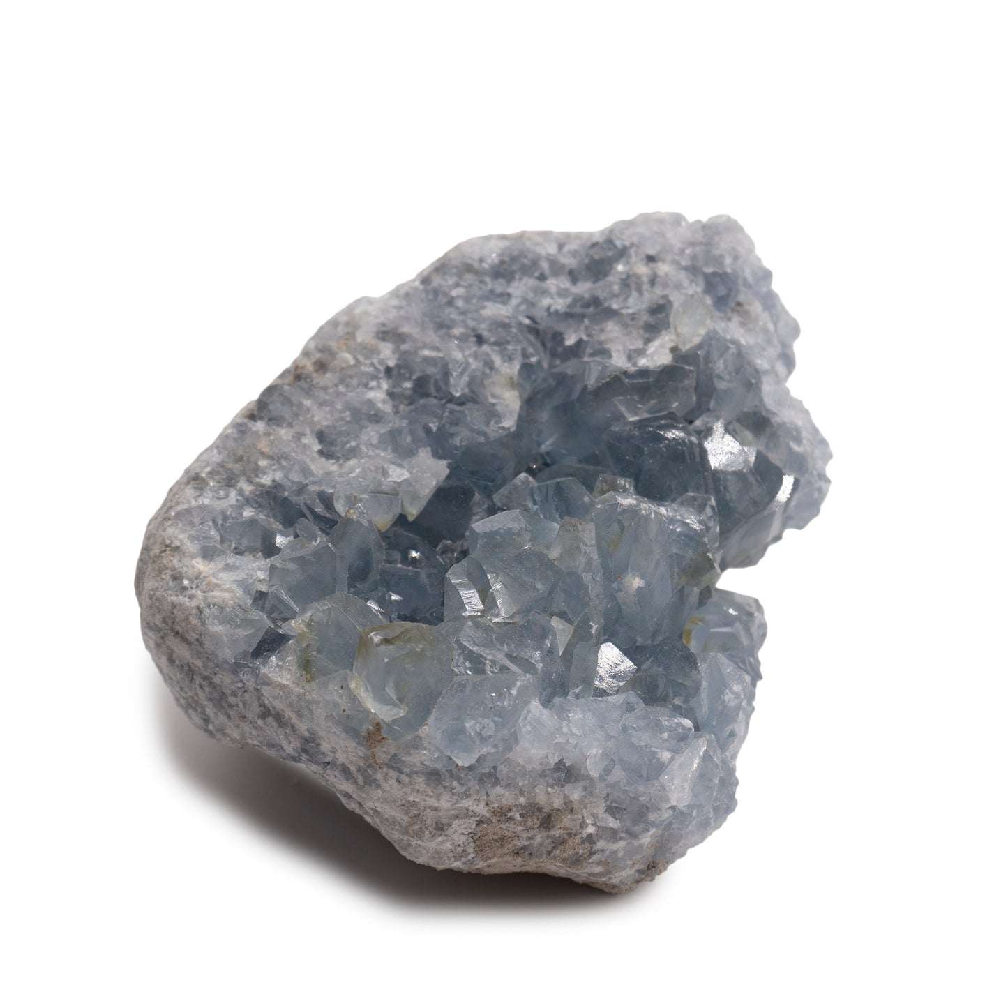 uncut piece of dull gray crystal