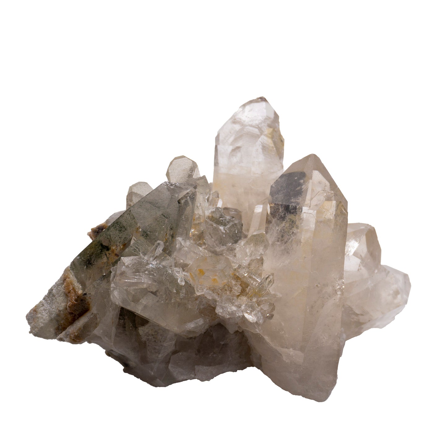 cluster of white quartz crystals