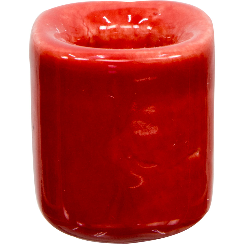 opalescent red  porcelain candle holder