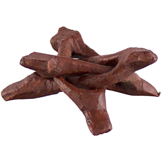 stand made of three interlocking pieces of wood