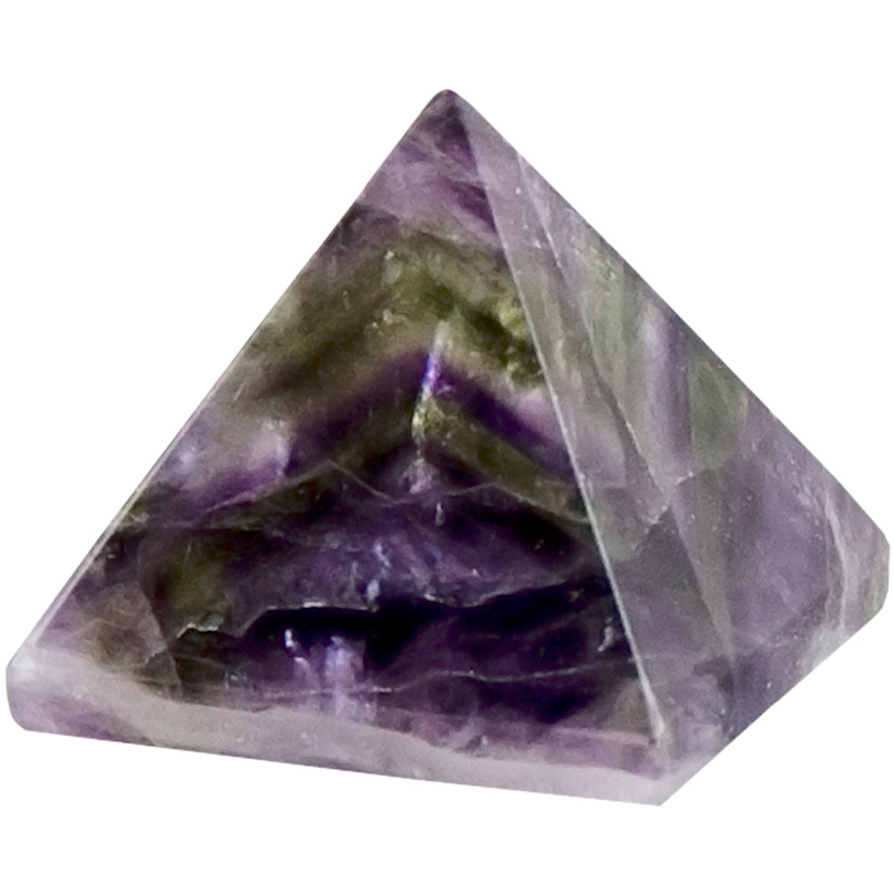 purple and green crystal pyramid