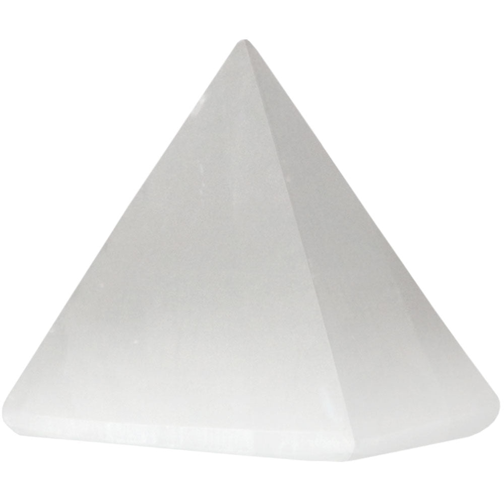 matte white stone pyramid.