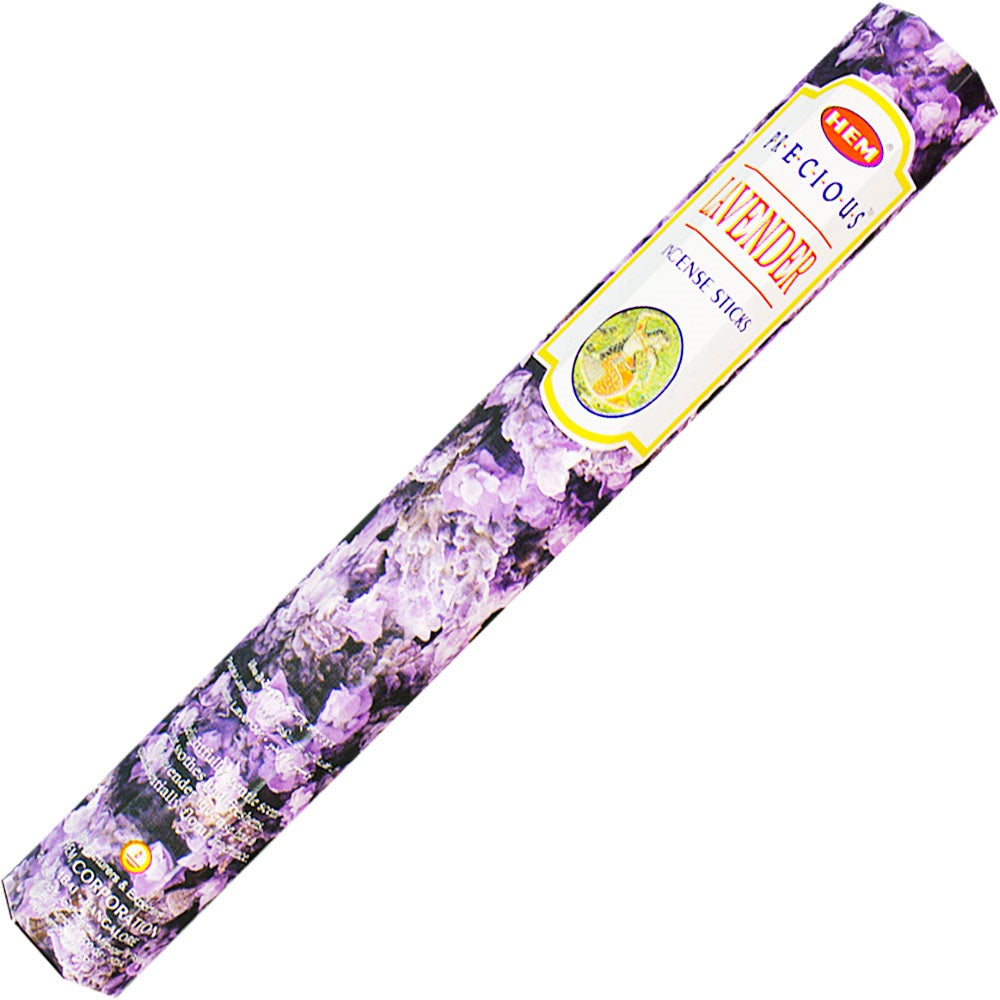 box of incense sticks labeled "lavender"