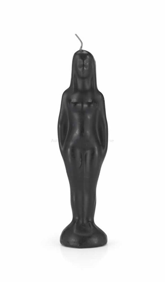 Black candle in the shape of a woman