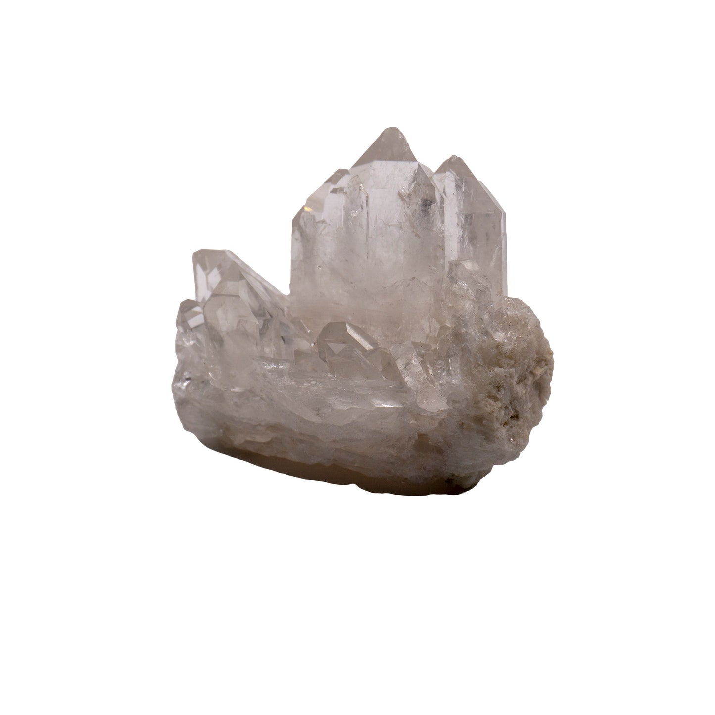 cluster of gray quartz crystals