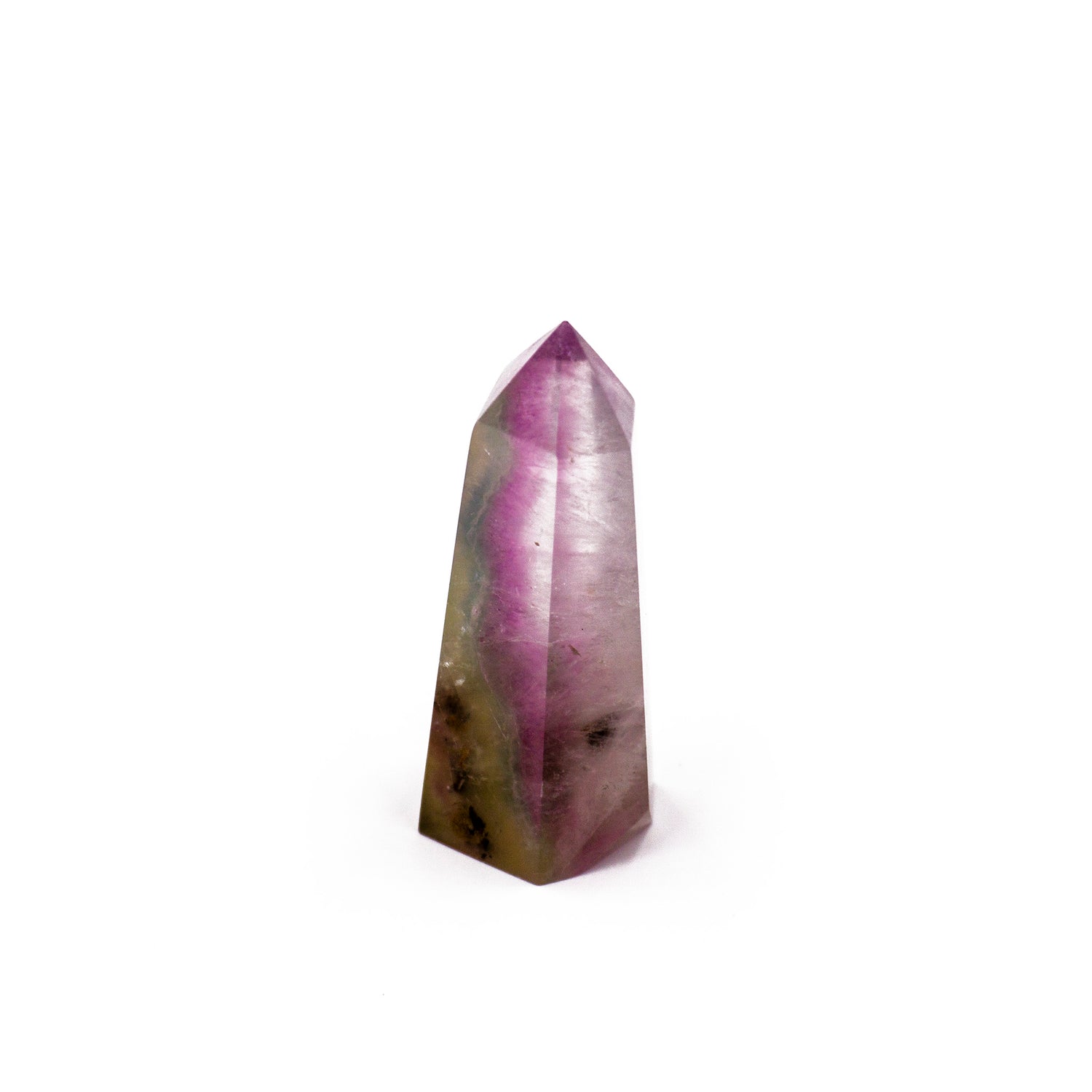 obelisk of purple and green crystal