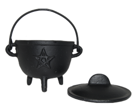 Pentagram Cast Iron Cauldron 4.5"